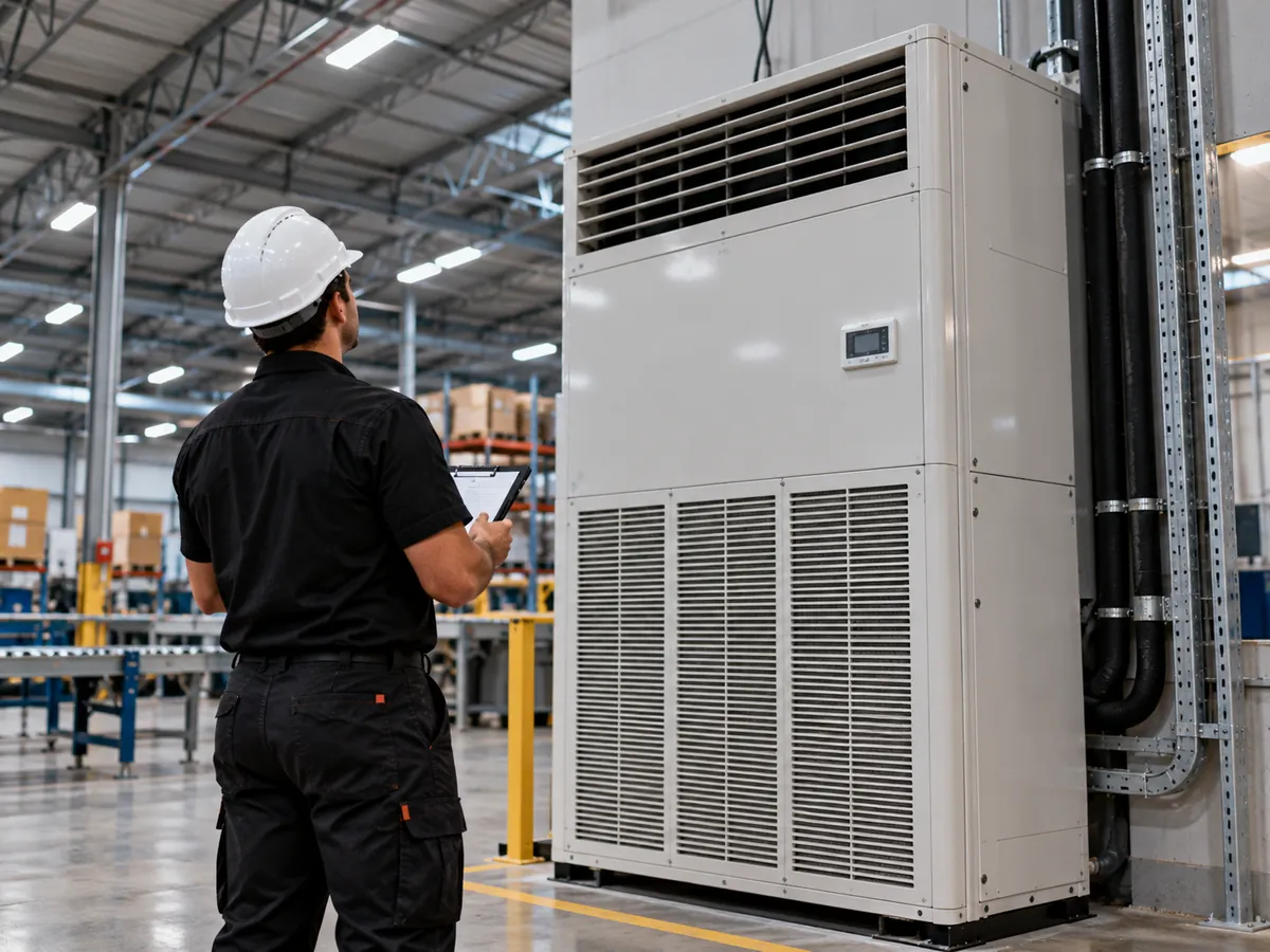 Manutenção de ar-condicionado em ambiente industrial pela Puro Ar